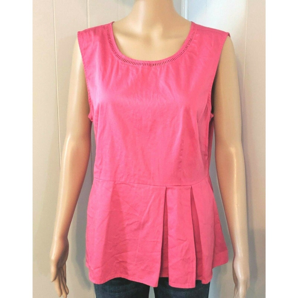 Calvin Klein Sleeveless Peplum Top Blouse L - Picture 4 of 6
